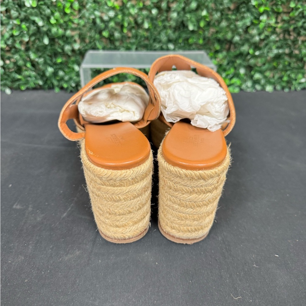 HERMES Nappa Ithea Espadrille Wedge Sandals - W9 - Picture 5 of 12